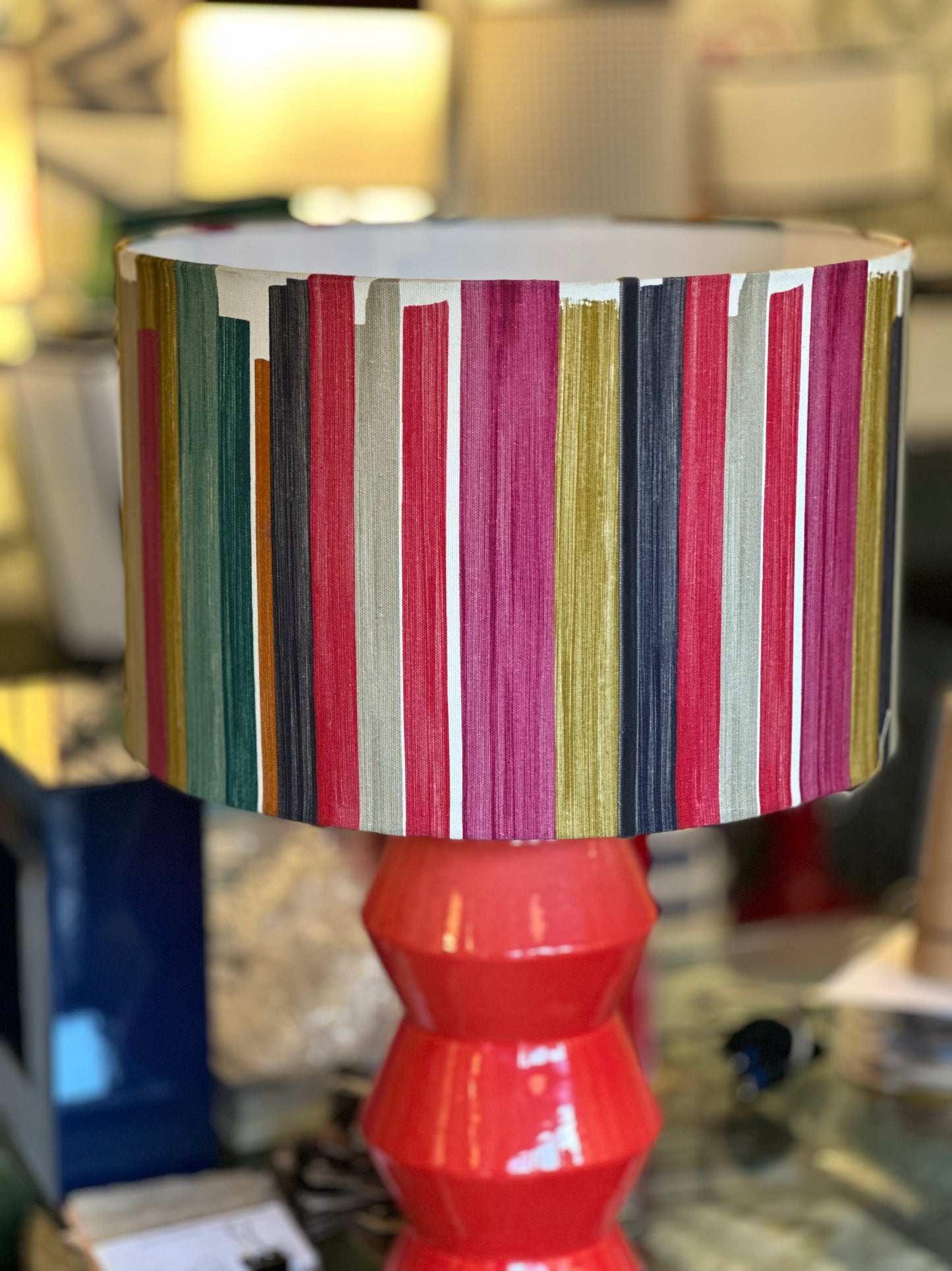 Cilindro tela rallas multicolor